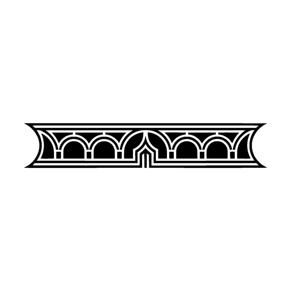 Art Deco Ornament Border, Geometric , Elegant Detail - Line art vector