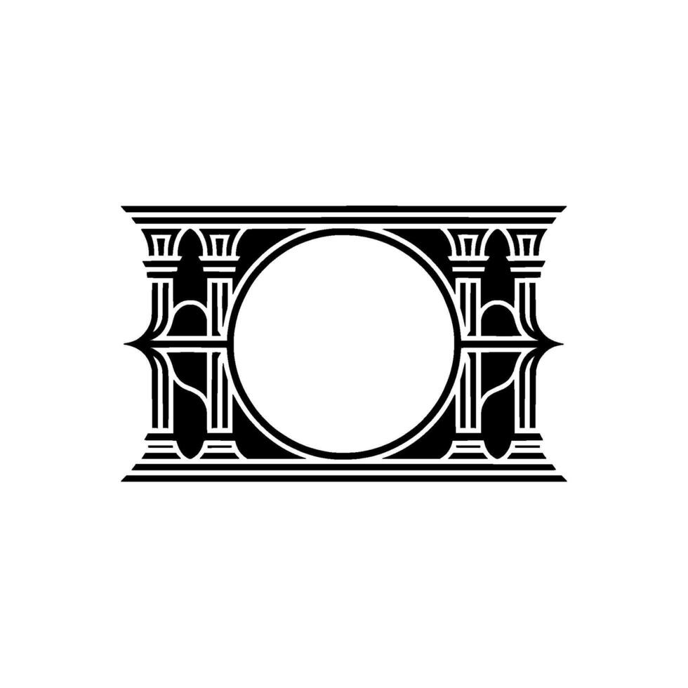Geometric Deco Ornament, Circular Focal Point - Symmetry vector