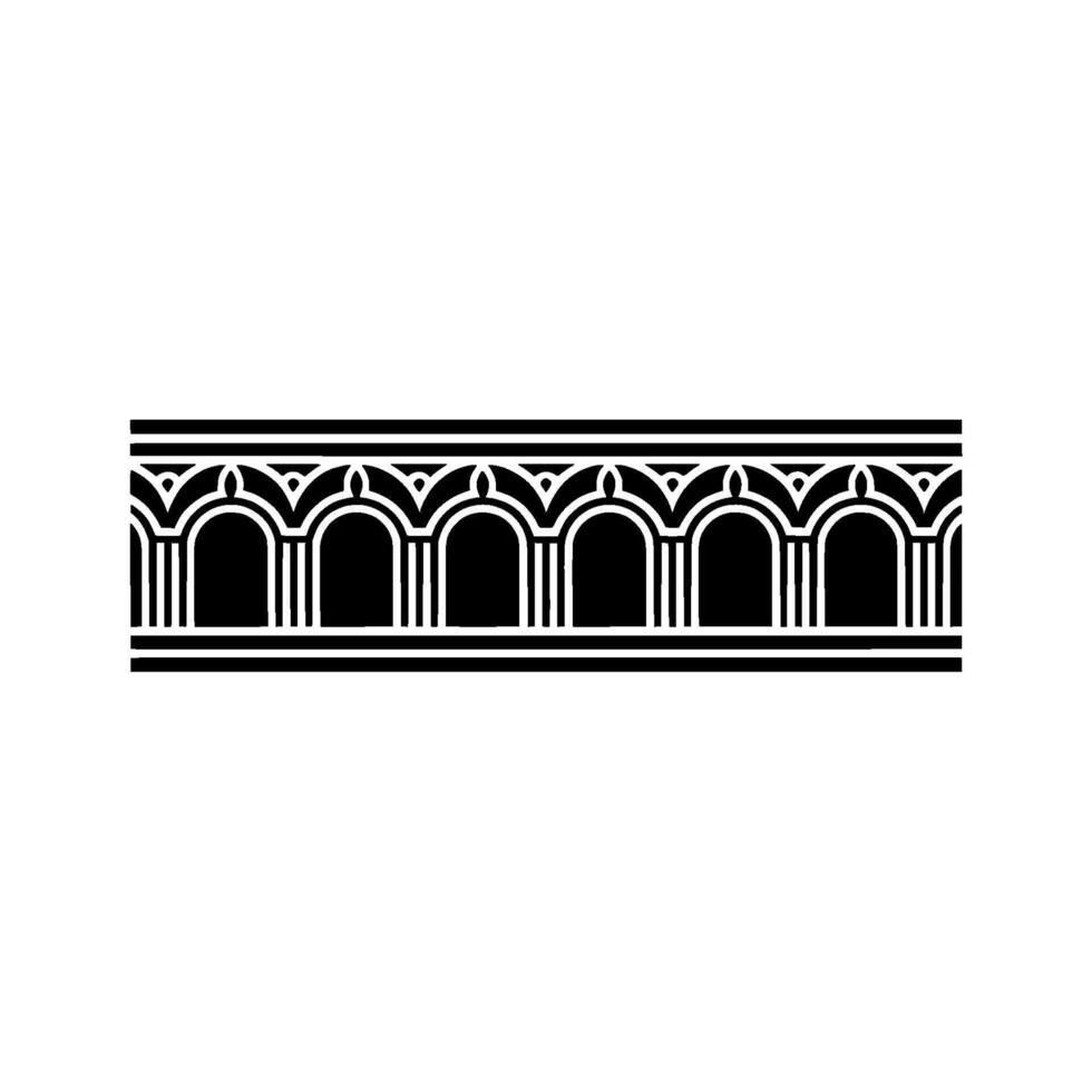 Art Deco Archway Border, Elegant Black White vector