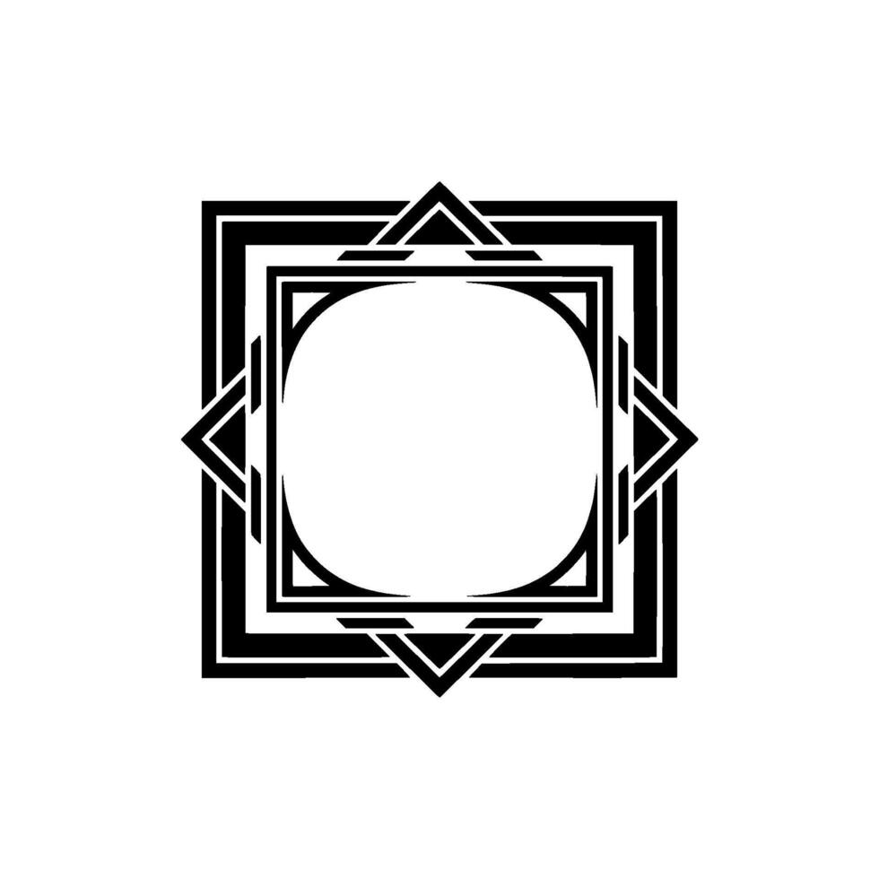 Geometric Deco Frame, Minimalist , Elegant Border - Intricate vector