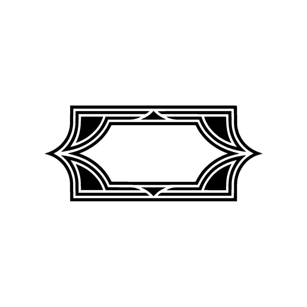 Geometric Deco Frame, Elegant Outline, Minimalist, Ornament vector