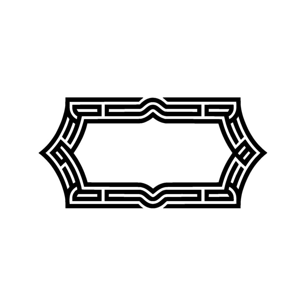 Art Deco Frame, Elegant Border, Vintage , Minimalist Style - Outline vector