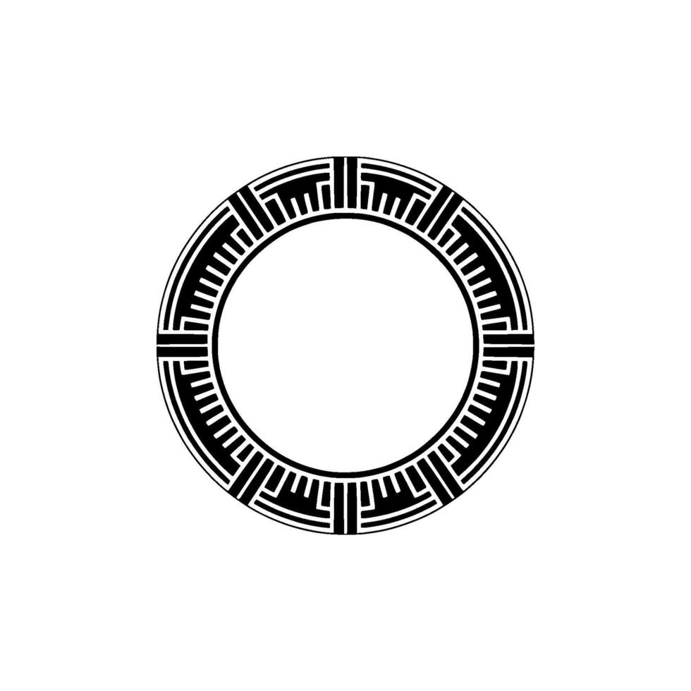 Geometric Circle Frame, Intricate Pattern, Minimalist vector