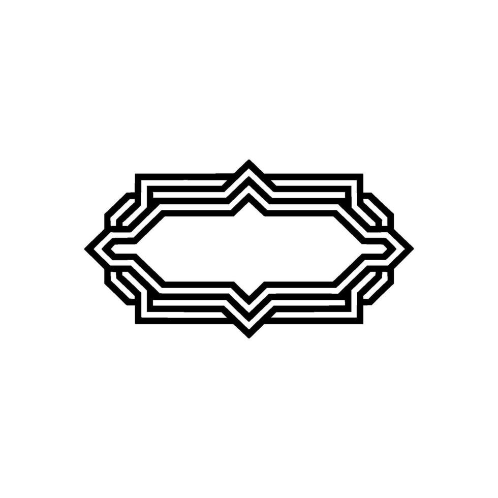 Geometric Deco Frame, Minimalist, alternate version 5 vector