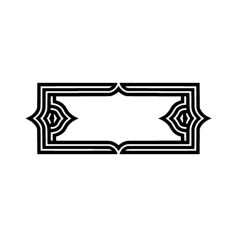 Art Deco Frame, Elegant Border, Vintage , Minimalist Ornamentation - Line vector