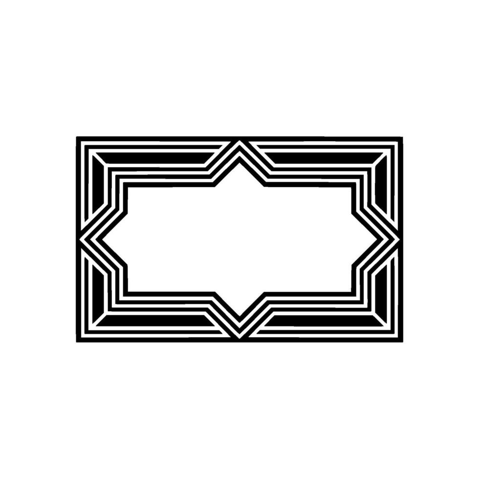 Geometric Deco Frame, Minimalist , Elegant Outline, alternate version 4 vector