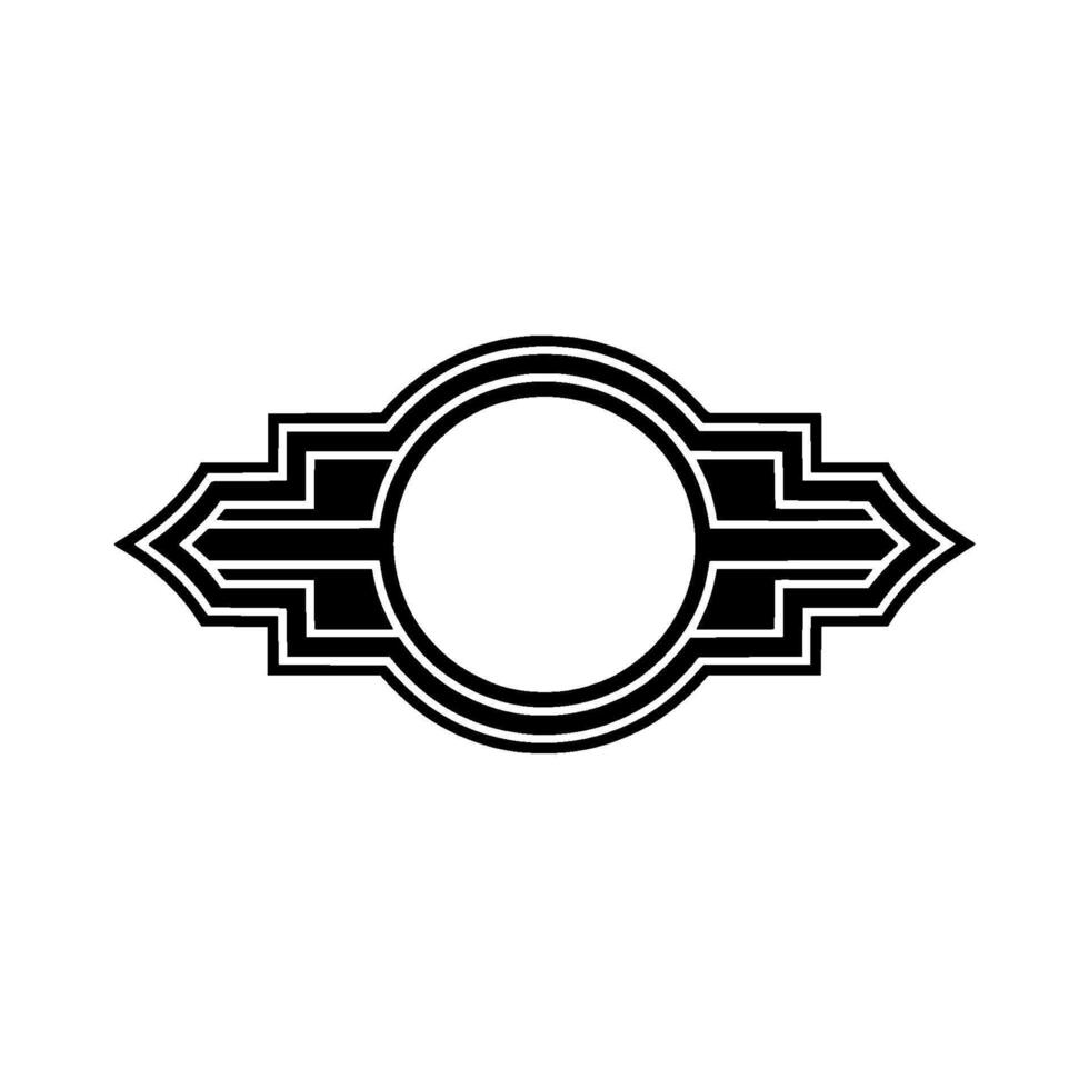 Art Deco Circular Emblem - Geometric Focus vector