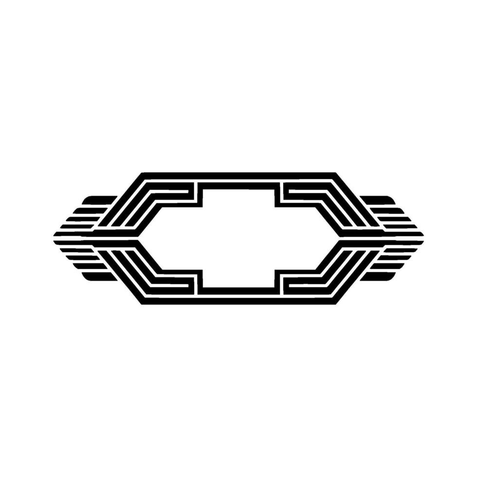 Geometric Deco Emblem, Streamlined, Abstract vector