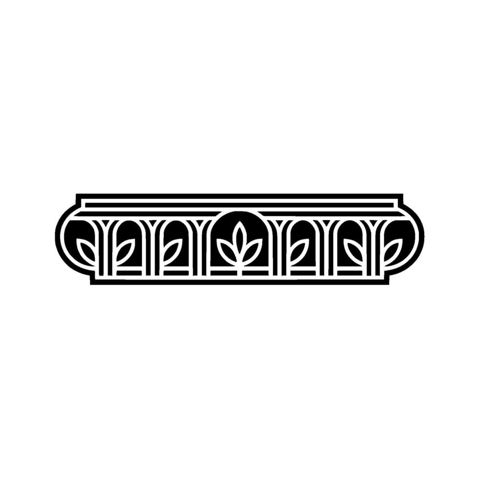 Art Deco Botanical Ornament, Elegant Element vector