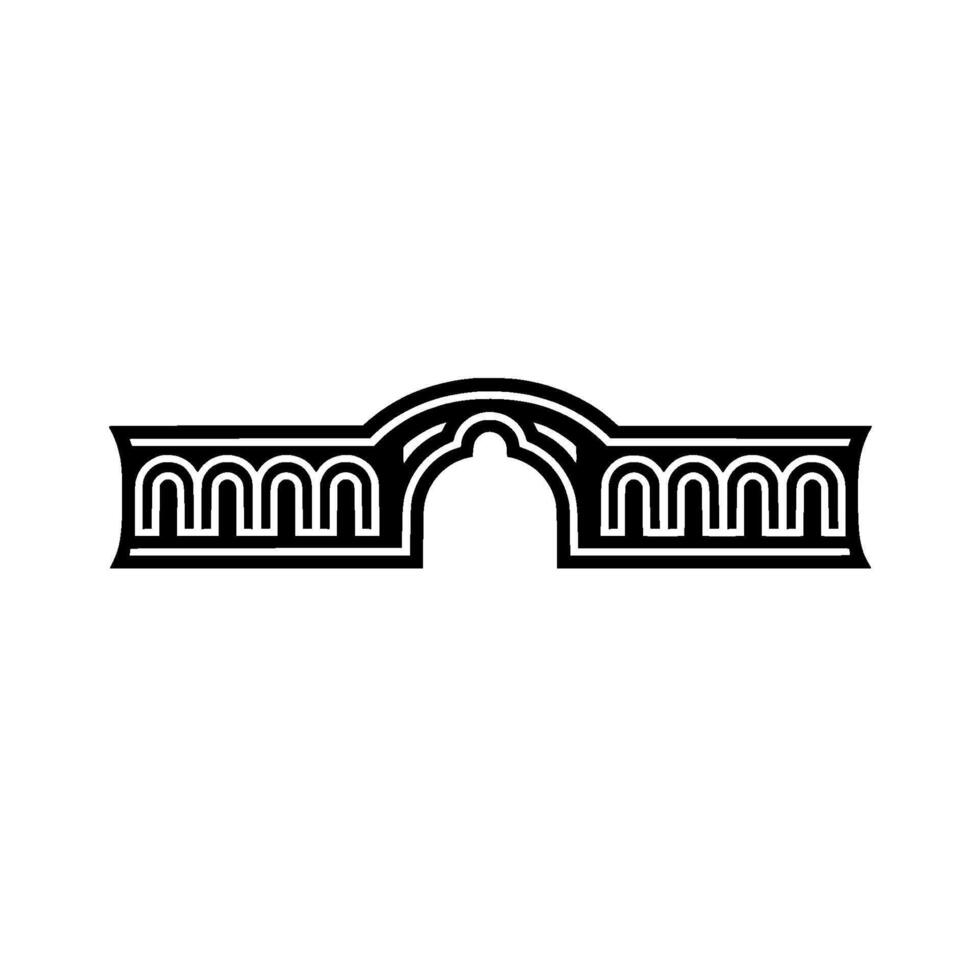 Elegant Archway Emblem, Vintage Style, Minimalist, Arch vector