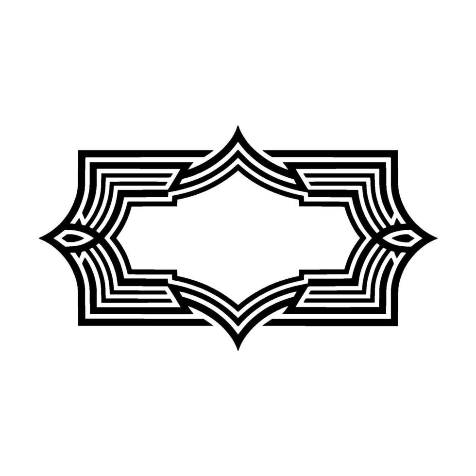Geometric Deco Frame, Minimalist , Elegant Outline, alternate version 5 vector