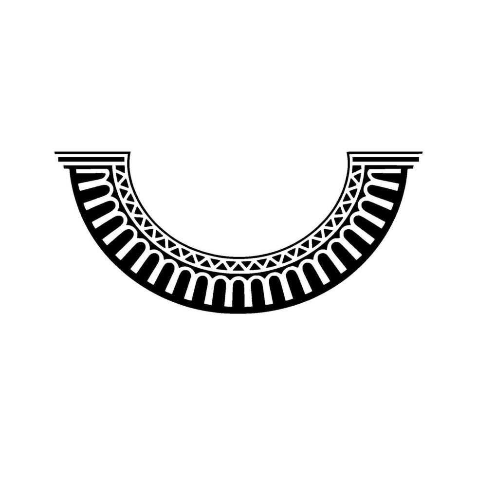 Stylized Crescent Ornament, Geometric , Minimalist Emblem vector