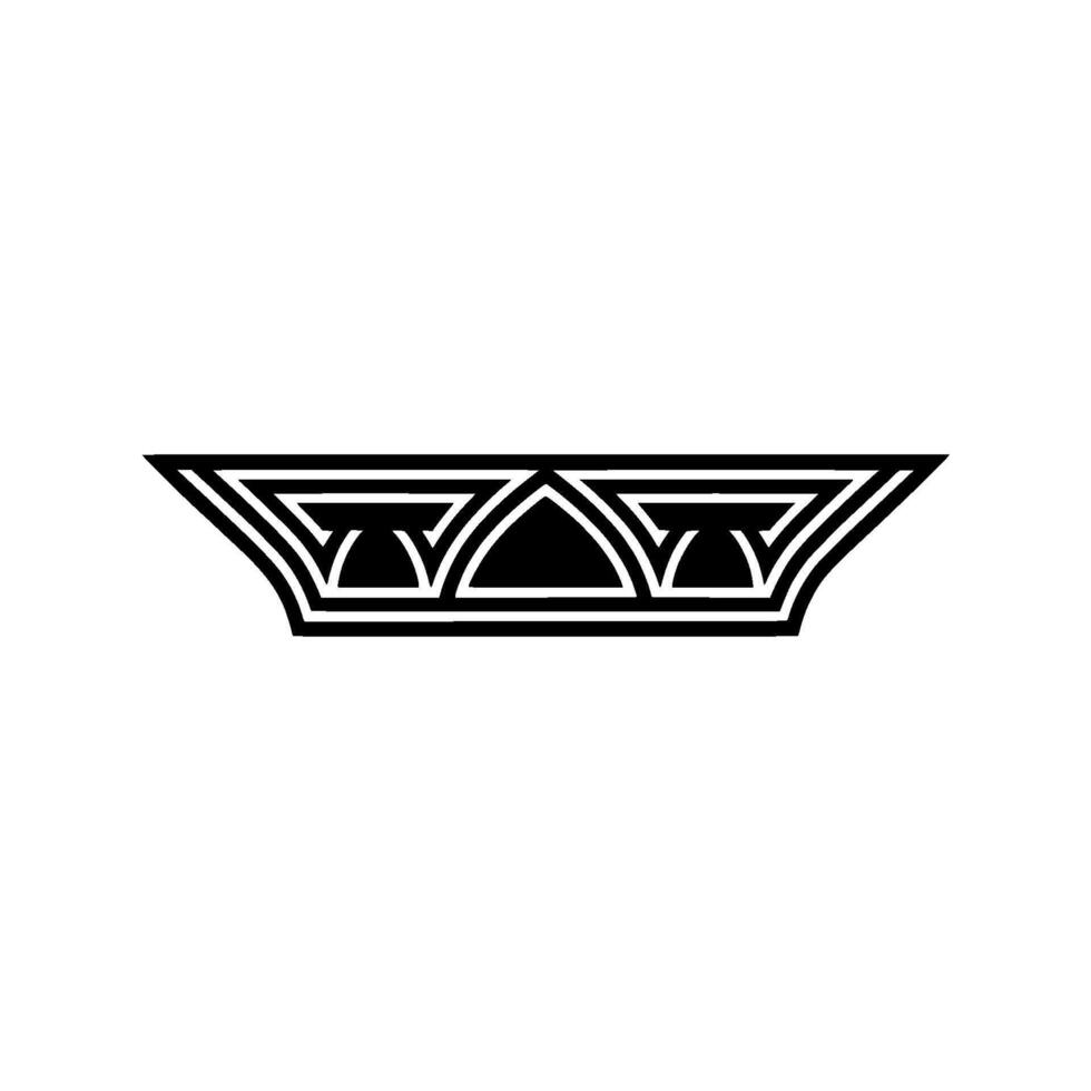 Geometric Deco Crest - Minimalist Black White Emblem vector