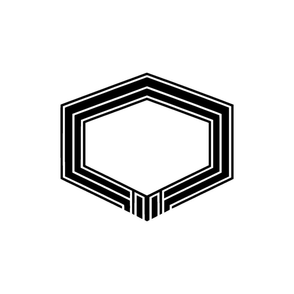 Geometric Hexagon Emblem, Minimalist, Minimalism vector