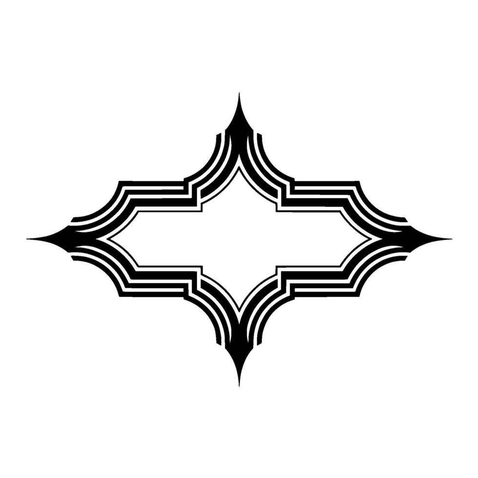 Geometric Deco Ornament, Minimalist, Outline vector