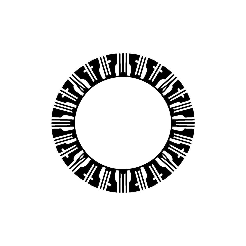 Geometric Circle Emblem, Minimalist , Circular Motif, Flatlay vector
