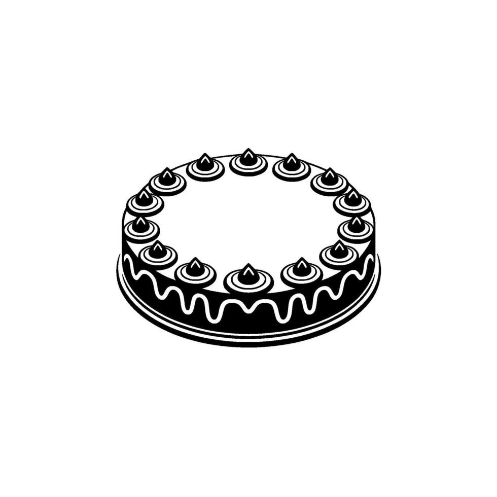 Minimalist Black Cake Celebration Sweetness vector