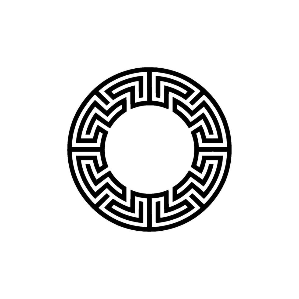 Intricate Circular Maze Pattern, Minimalist vector
