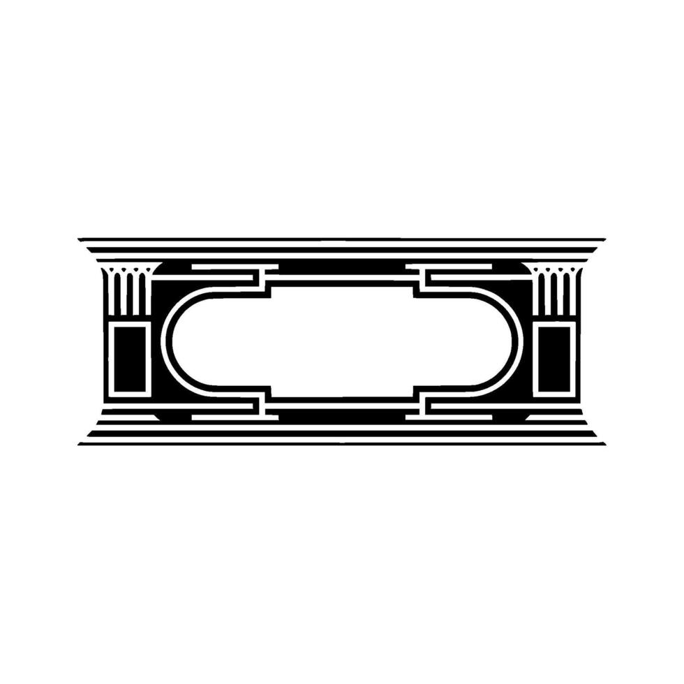 Art Deco Frame, Geometric Ornament, Elegant, Symmetry vector