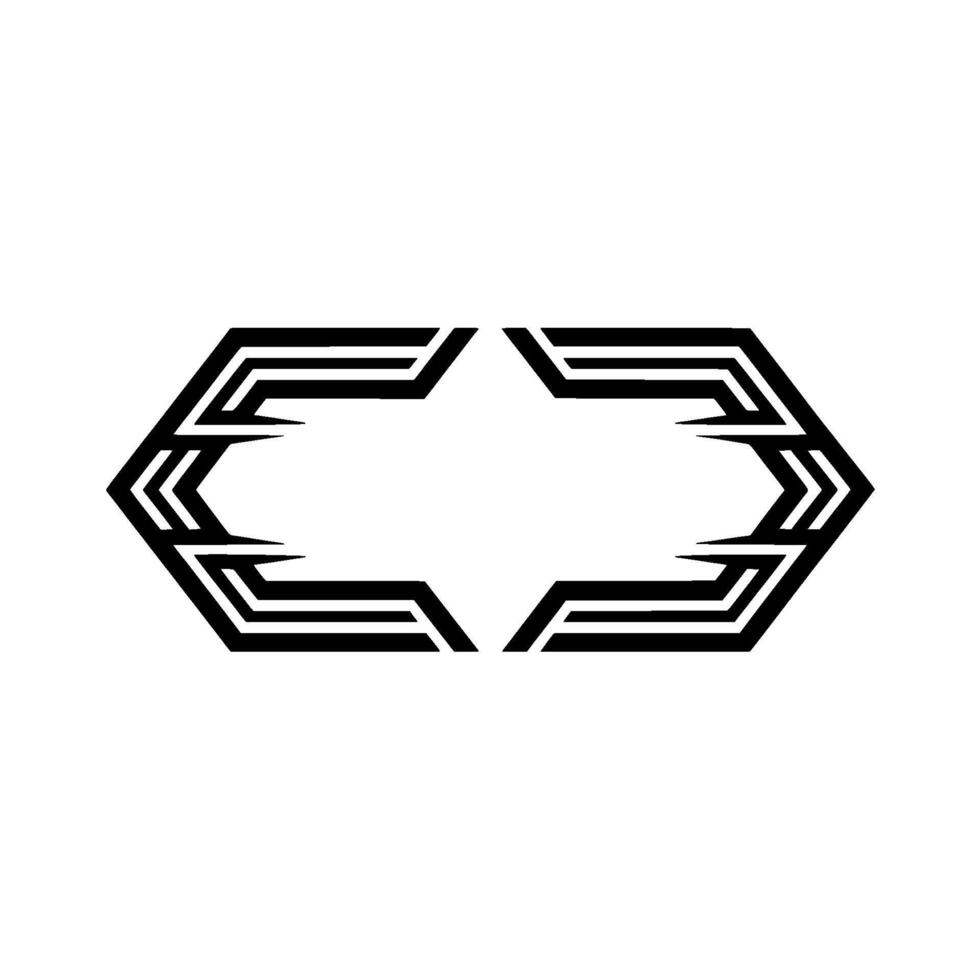 Geometric Hexagon Frame, Modern Abstract vector
