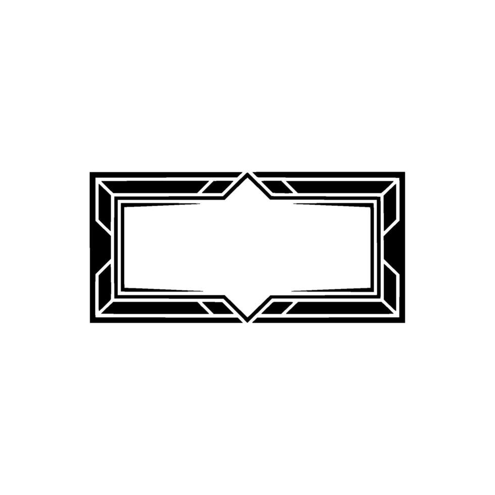 Geometric Deco Frame, Minimalist , Modern Emblem, Outline vector