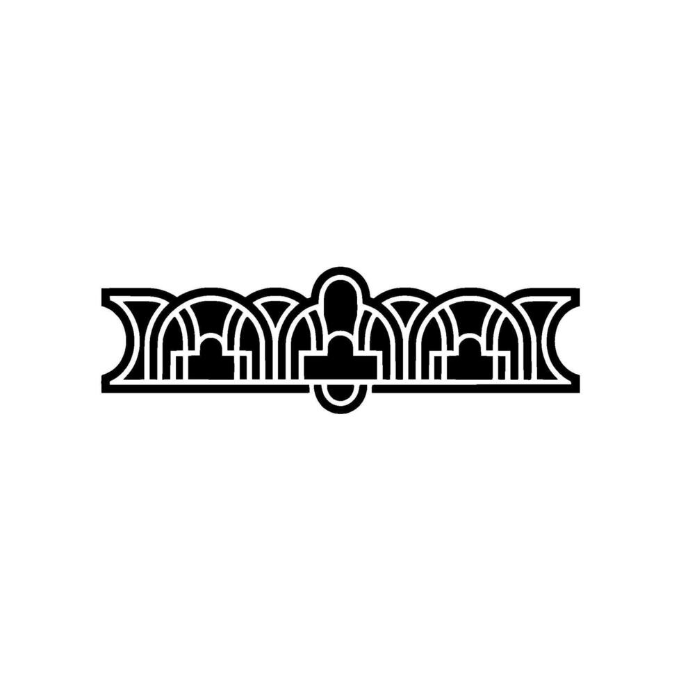 Art Deco Ornament, Geometric , Elegant Border - Line art vector