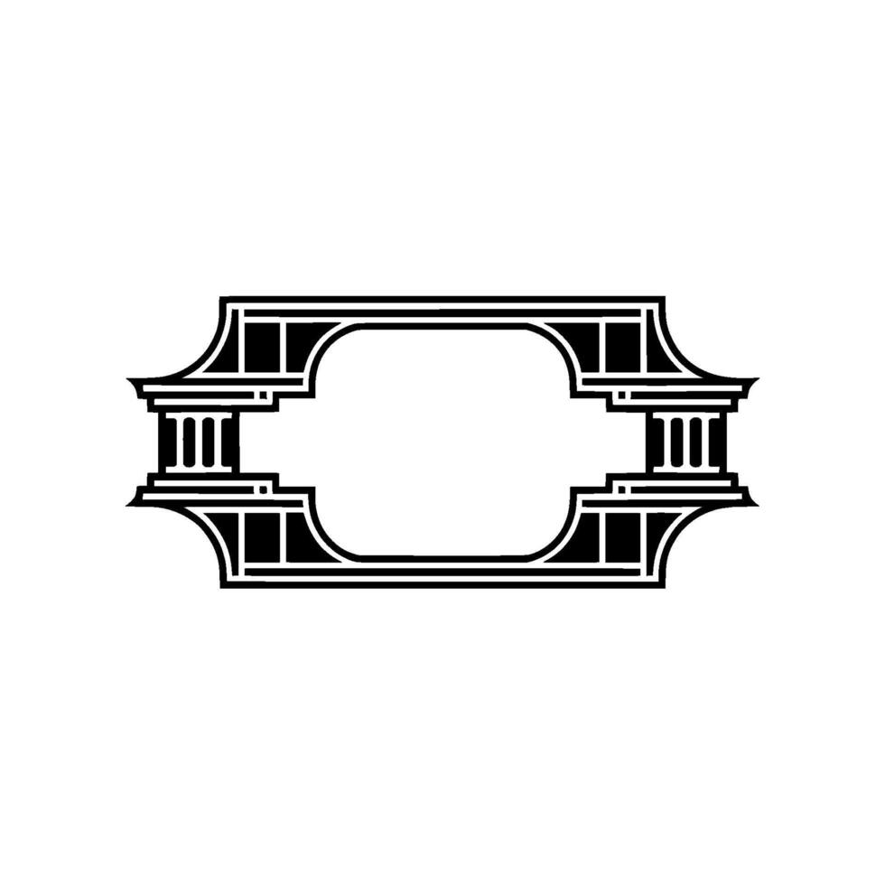 Art Deco Frame, Elegant Ornament, Vintage , Minimalist, Rectangle vector