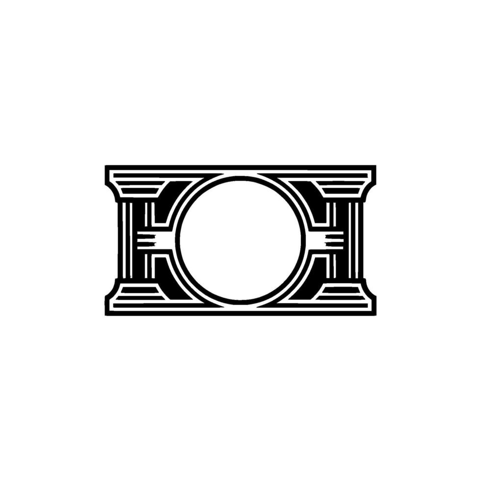 Art Deco Monogram, Geometric Elegance, Vintage vector