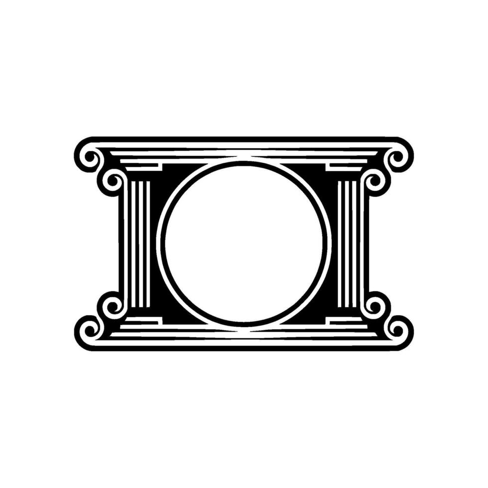 Geometric Classical Emblem, Minimalist, Architecture vector