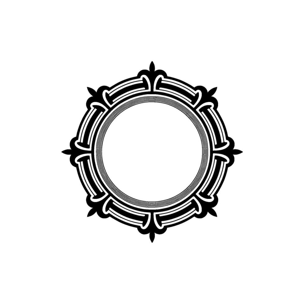 Intricate Circular Frame, Vintage Ornamentation, Minimalist vector