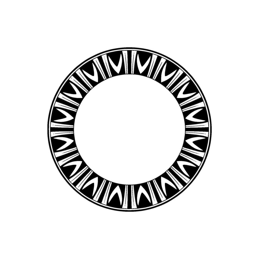 Geometric Circle Frame, Tribal Motif, Minimalist vector