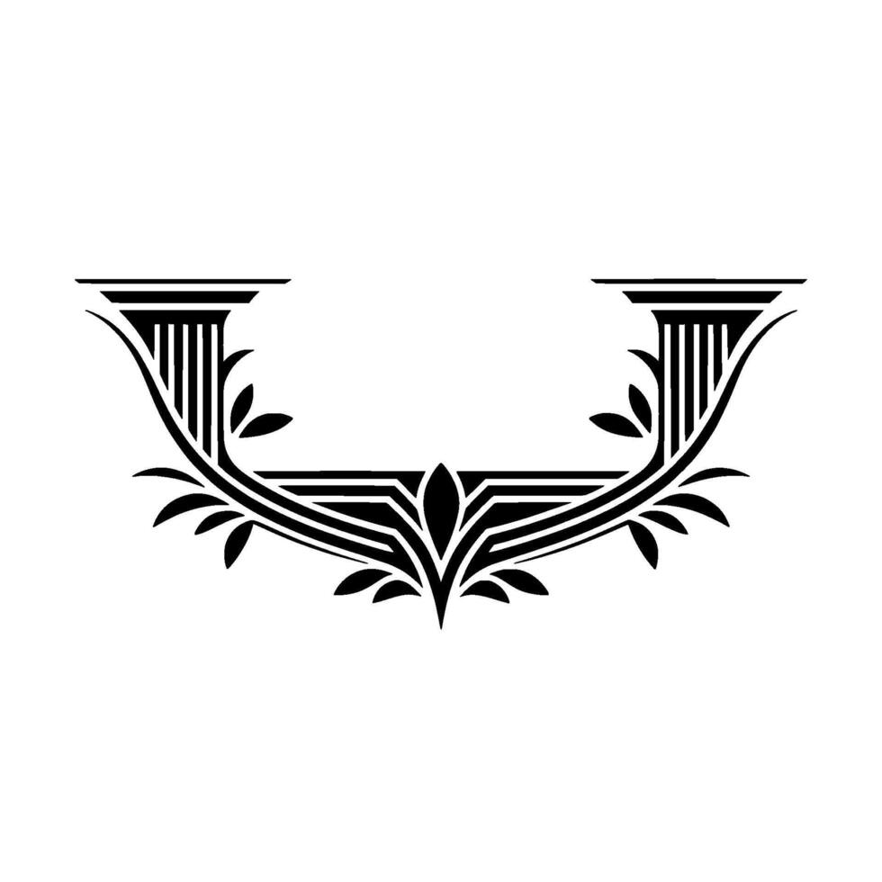 Art Deco Floral Ornament, Elegant Vintage vector