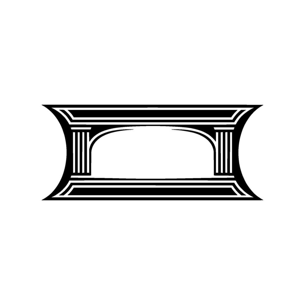 Geometric Archway, Minimalist , Black White, Outline vector