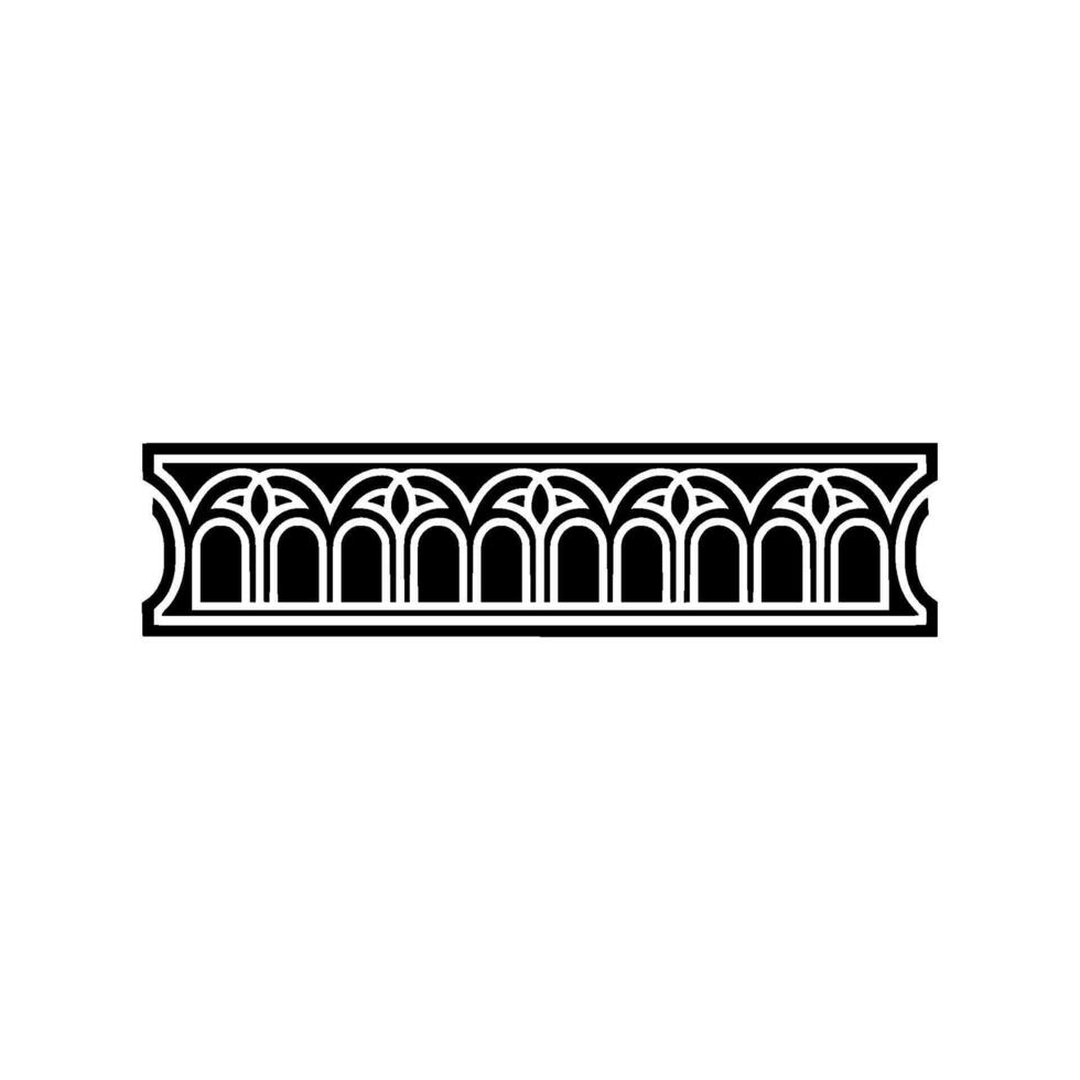 Ornate Black Border, Gothic Revival Detail, Decorative Trim vector
