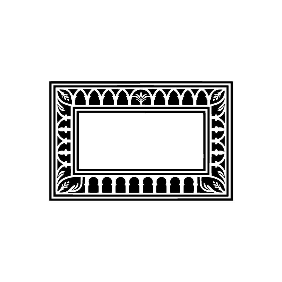 Elegant Black Frame, Ornate Floral Border, Minimalist vector