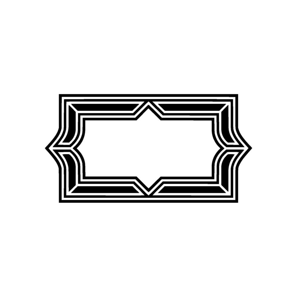 Geometric Deco Frame, Minimalist, Stationery vector