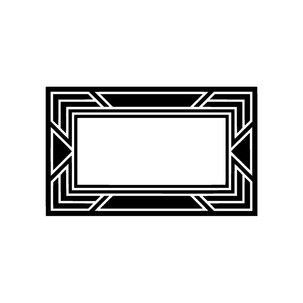Geometric Deco Frame, Minimalist , Elegant Outline - Rectangle vector