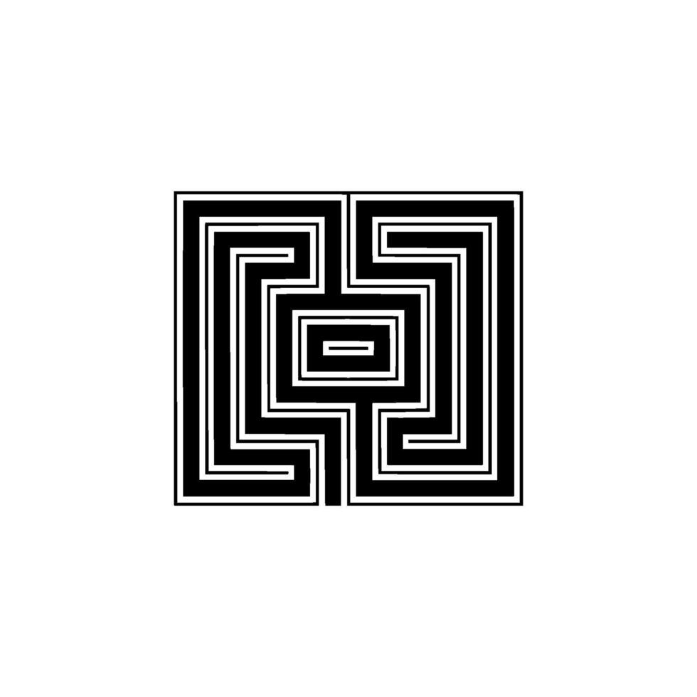 Intricate Maze, Minimalist , Geometric Pattern vector