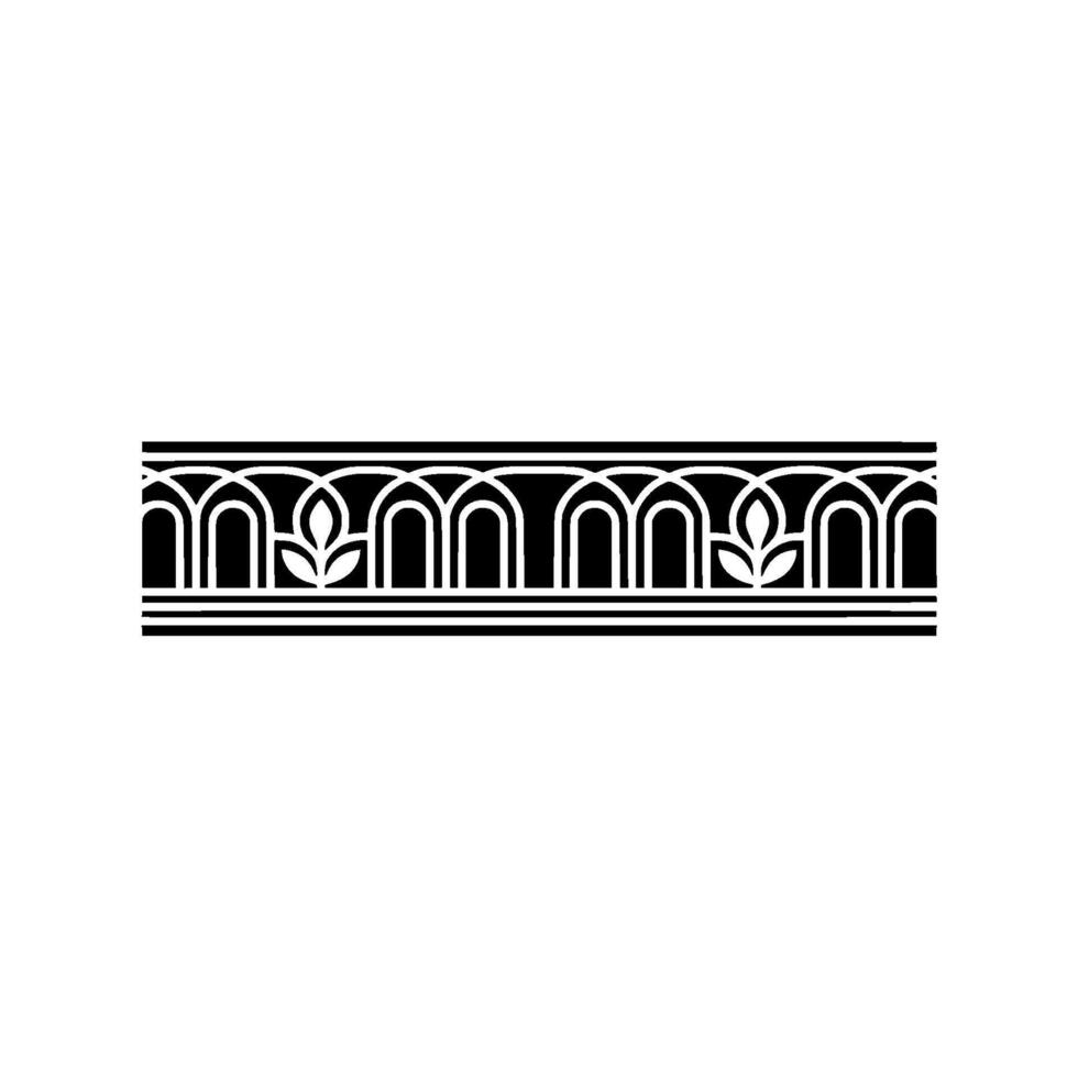 Art Deco Botanical Border, Elegant Element - Ornament vector