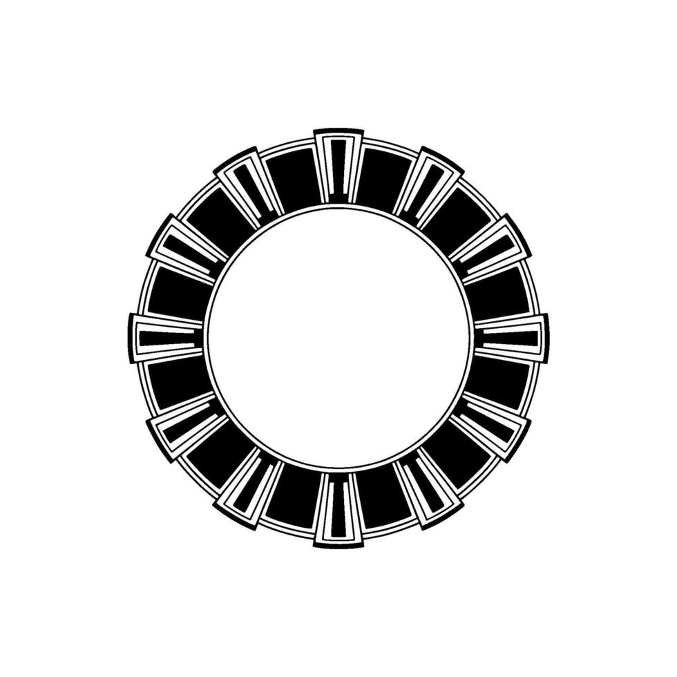 Geometric Portal, Minimalist Circle, Retro vector