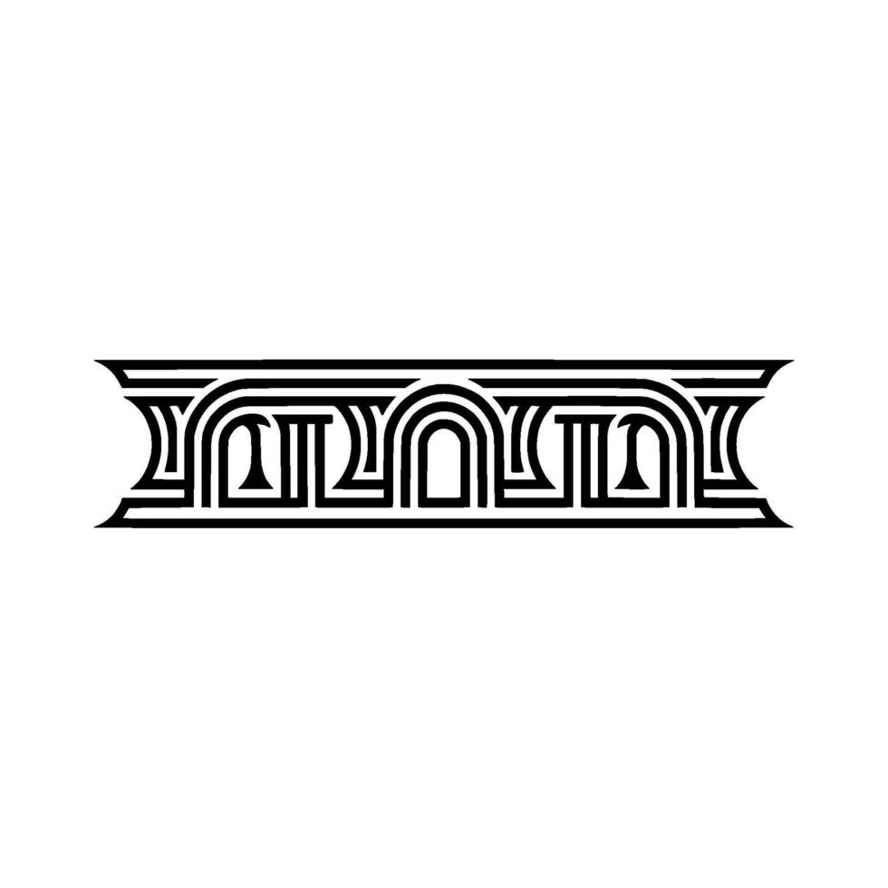 Art Deco Geometric Ornament, Minimalist, Line vector