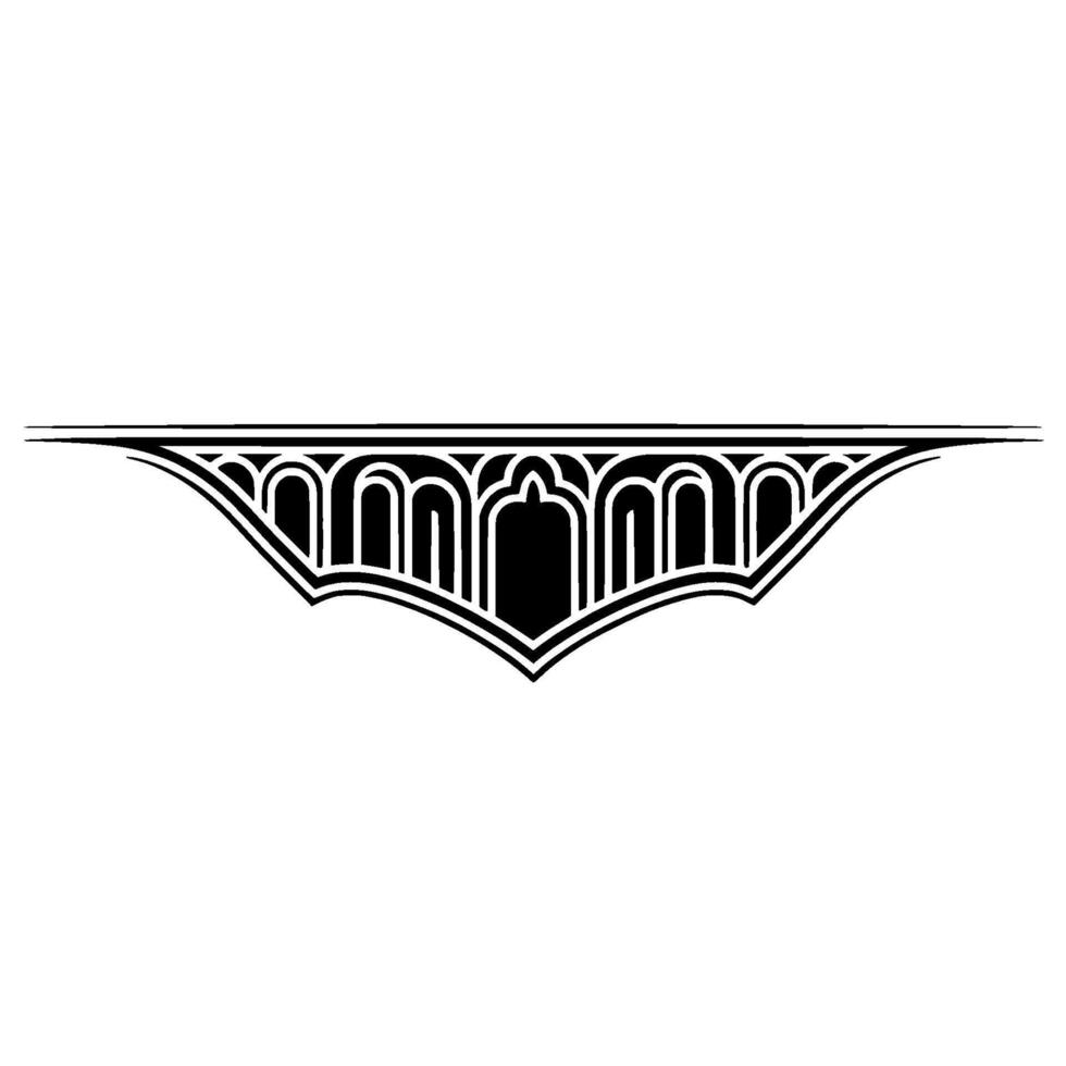 Art Deco Wave Ornament, Geometric vector