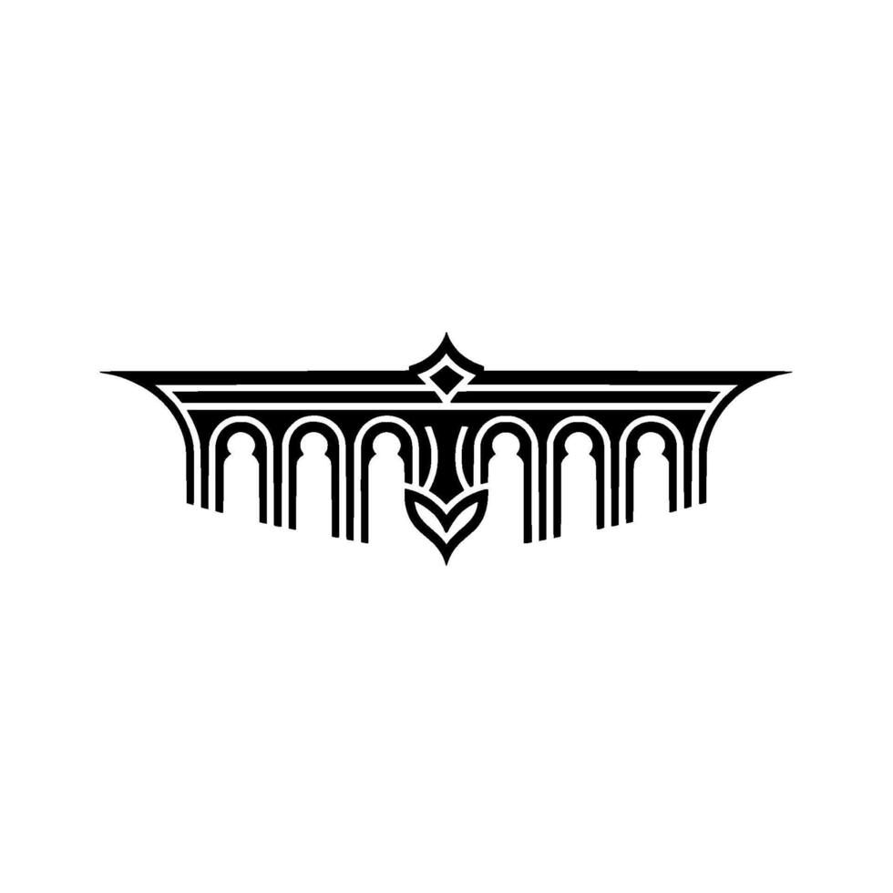 Art Deco Crest Geometric Ornament, Elegant - Line art vector