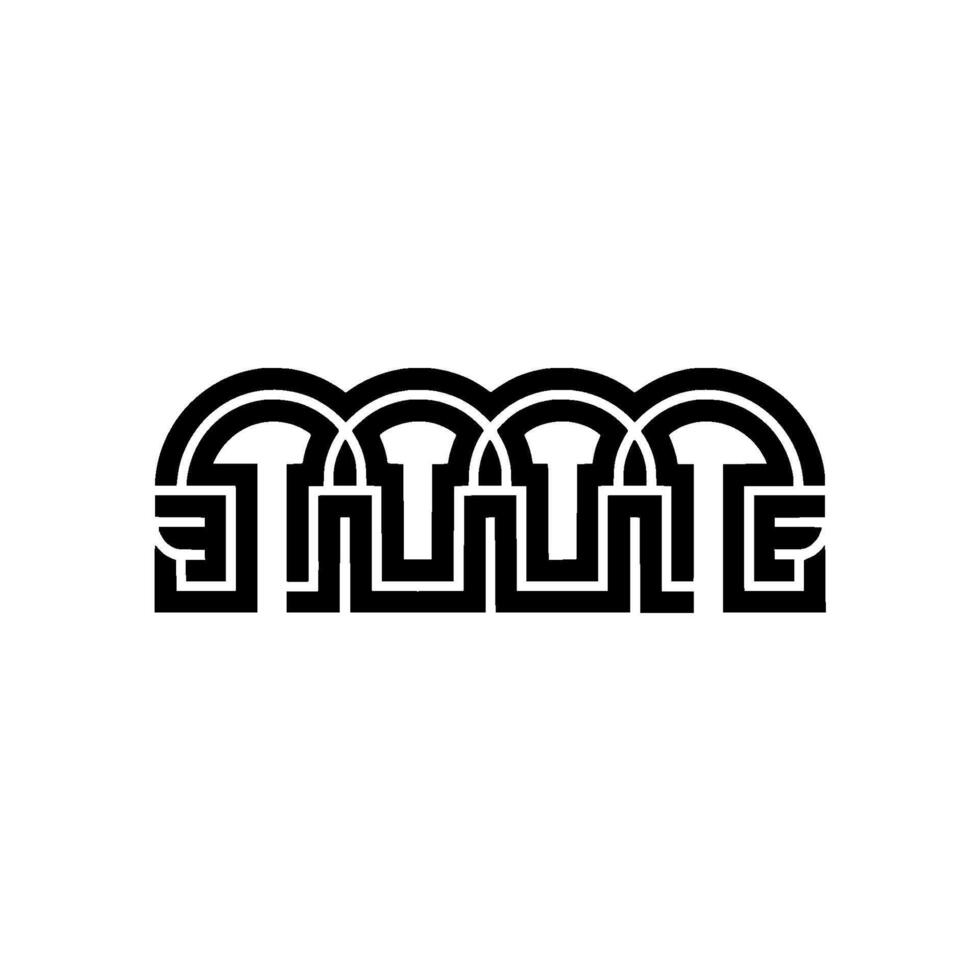 Interlocking Letterforms, Geometric , Minimalist vector