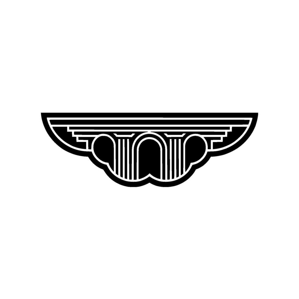 Art Deco Winged Arch Geometric Elegance vector