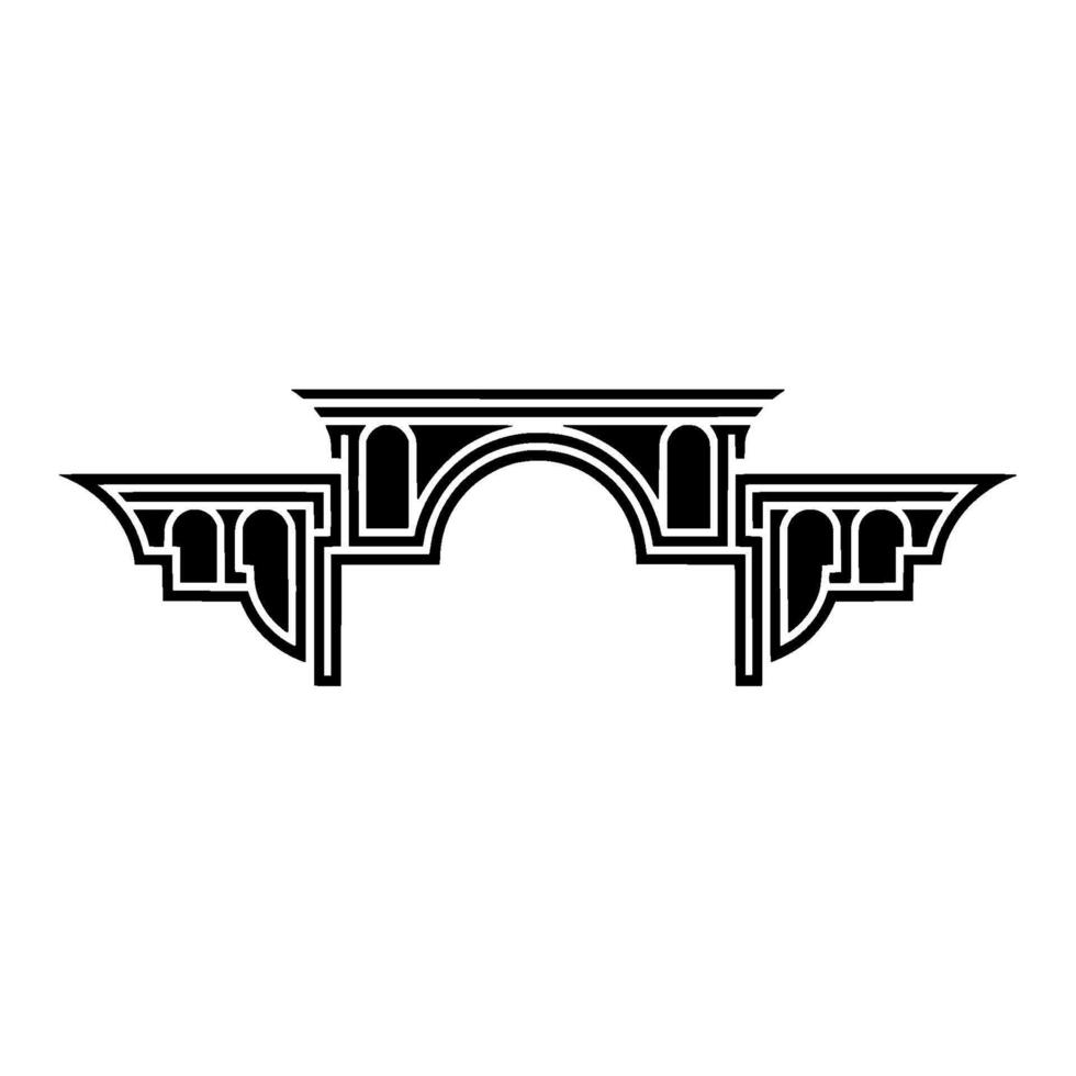 Art Deco Archway Silhouette, Geometric, Linear vector