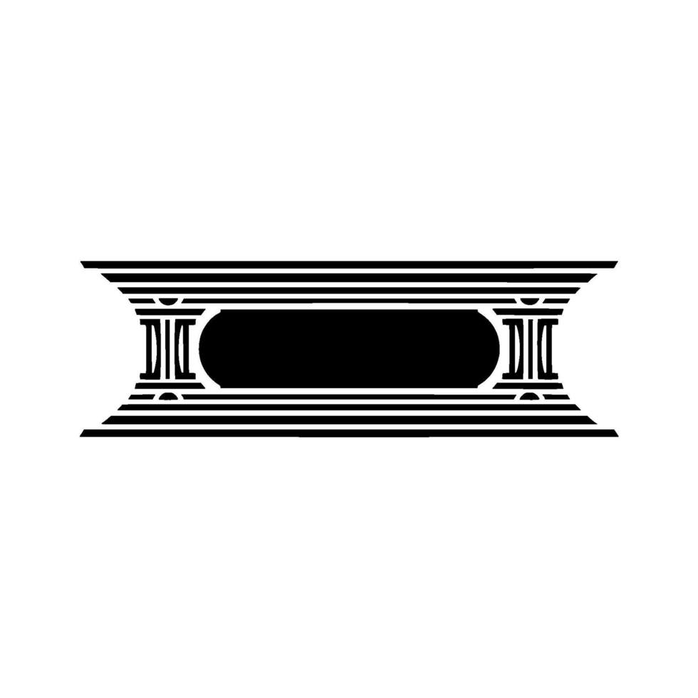 Geometric Column Emblem, Minimalist vector