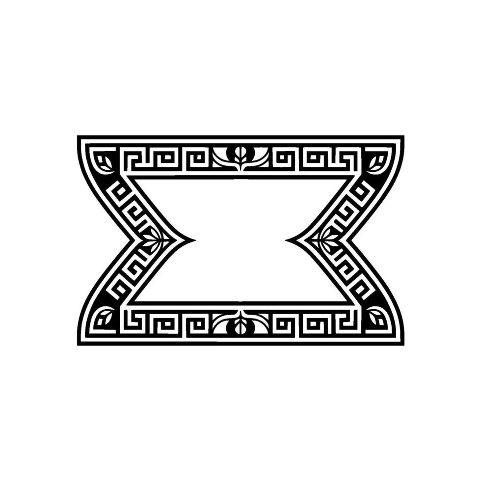 Art Deco Sigma Symbol with Intricate Ornamental Border vector
