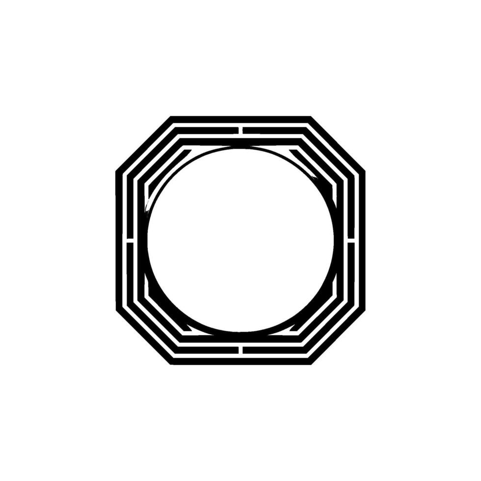 Geometric Halo Minimalist Octagon Frame vector