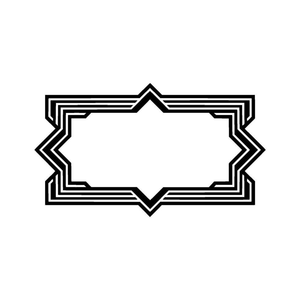 Geometric Deco Frame, Minimalist , Elegant Outline, alternate version 7 vector